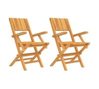 Vidaxl sillas de jardín plegables 2 uds madera maciza teca 55x61x90 cm 61 cm