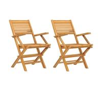 Vidaxl sillas de jardín plegables 2 uds madera maciza teca 55x62x90 cm