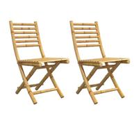 Sillas De Jardín Plegables 2 Unidades Bambú 43x54x88 Cm Vidaxl