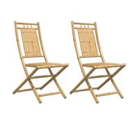 Sillas De Jardín Plegables 2 Unidades Bambú 46x66x99 Cm Vidaxl