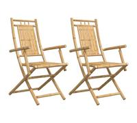 Sillas De Jardín Plegables 2 Unidades Bambú 53x66x99 Cm Vidaxl