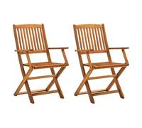 Vidaxl sillas de jardín plegables 2 unidades madera maciza de acacia