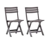 Vidaxl sillas de jardín plegables 2 unidades plástico color moca