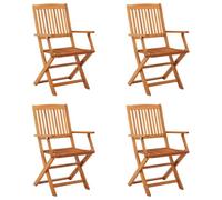 vidaXL Sillas de Jardín Plegables 4 Piezas Asiento Patio Terraza Balcón Comedor Muebles Mobiliario Exterior Duradero Madera Maciza de Eucalipto