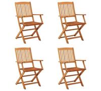 vidaXL Sillas de Jardín Plegables 4 Piezas Asiento Patio Terraza Balcón Comedor Muebles Mobiliario Exterior Duradero Madera Maciza de Eucalipto