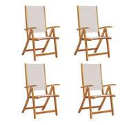 Vidaxl sillas de jardín plegables 4 uds madera maciza acacia textileno
