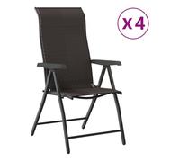 Vidaxl sillas de jardín plegables 4 uds ratán sintético negro café