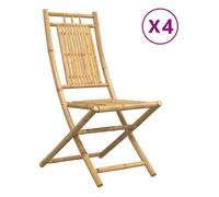Vidaxl sillas de jardín plegables 4 unidades bambú 46x66x99 cm 66 cm