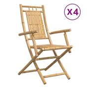 Vidaxl sillas de jardín plegables 4 unidades bambú 53x66x99 cm