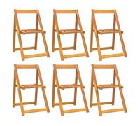 Vidaxl sillas de jardín plegables 6 uds madera maciza de acacia