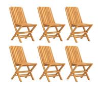 Vidaxl sillas de jardín plegables 6 uds madera maciza teca 47x47x89 cm