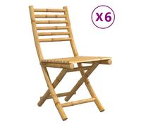 Vidaxl sillas de jardín plegables 6 unidades bambú 43x54x88 cm