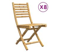 Vidaxl sillas de jardín plegables 8 unidades bambú 43x54x88 cm
