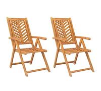 vidaXL Sillas de jardín reclinables 2 uds Madera Maciza Acacia