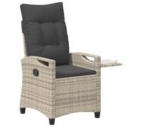vidaXL Sillas de jardín reclinables 56 x 60 x 112 cm Acero, Reclinable Ajustable, Silla Exterior Moderna, Asientos Versátiles para Jardín, Lounger Estilo Ratán, Silla Plegable para Relajación
