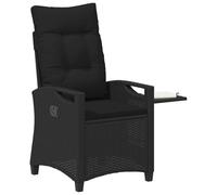 vidaXL Sillas de jardín reclinables Negro 56 x 60 x 112 cm