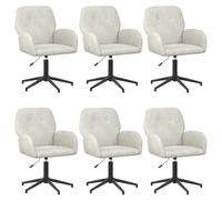 VidaXL - Sillas de oficina giratorias, 6 unidades, 54 x 55 x 90 cm, color crema, silla de oficina moderna, ajustable, giratoria, funcional, ergonómica, versátil para interiores