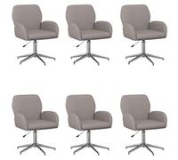 VidaXL - Sillas de oficina giratorias, 6 unidades, 54 x 58 x 90 cm, color topo, silla giratoria moderna, altura ajustable, mueble ergonómico para oficina, trabajo o hogar