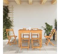 vidaXL Sillas de Terraza Plegables 6 uds, Asientos con Respaldos, Sillas de Comedor, Muebles para Jardín Patio Balcón Bistró, Madera Maciza de Acacia