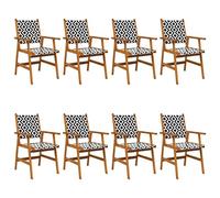 Vidaxl sillas jardín 8 unidades madera maciza acacia 62 cm