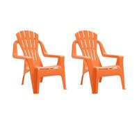Vidaxl sillas jardín niños 2 uds aspecto madera pp naranja 37x34x44 cm
