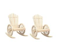 Vidaxl sillas mecedoras adirondack 2 uds madera maciza de abeto