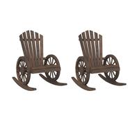 Vidaxl sillas mecedoras adirondack 2 uds madera maciza de abeto