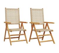 vidaXL Sillas Plegables (2 Unidades) Color Beige,