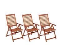 Vidaxl sillas plegables de jardín 3 unidades madera de acacia maciza 57 cm