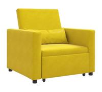 vidaXL Sillón amarillo elegante con cojín, diseño contemporáneo, asiento cómodo para salón, sillón individual, ideal para lectura y relajación, estructura duradera de madera recubierta de poliéster