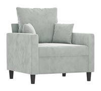 vidaXL Sillón, Asiento con Reposabrazos Respaldo, Sillón de Descanso Relax Televisión, Sofá Tapizado para Salón Hogar, Terciopelo Gris Claro