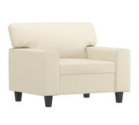 vidaXL Sillón, Asiento con Respaldo Reposabrazos, Sofá Individual de Descanso, Mueble Tapizado para Salón Oficina, Cuero Sintético Crema