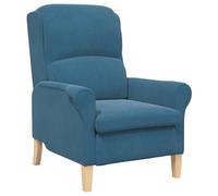 vidaXL Sillón Azul Moderno de, con Soporte ergonómico, Ideal para la Sala de Estar. Es Resistente a Manchas, está tapizado y Tiene una Estructura de Madera. Su diseño es Elegante y cómodo, además es