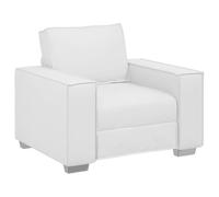 vidaXL Sillón Individual Moderno y Elegante Blanco Cuero Sintético Diseño Duradero Asiento Cómodo para Sala de Estar y Oficina Muebles de Interior para Adultos Sillón Contemporáneo