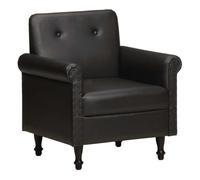 Vidaxl sillón butaca de cuero auténtico negro