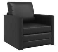 vidaXL Sillón Cama 2 en 1 Negro 74X77X81 cm Cuero Sintético Sillón Moderno Duradero para Sala de Estar y Dormitorio Asiento Cómodo Muebles para el Hogar
