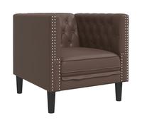 Vidaxl sillón chesterfield de cuero artificial marrón