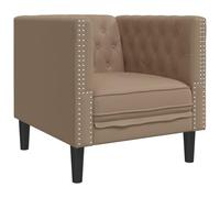 vidaXL Sillón Chesterfield de Cuero Artificial marrón Capuchino, Silla Chesterfield, sillón, sofá Individual, sillas Chesterfield, sillones, sofás