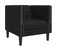 vidaXL Sillón Chesterfield de Cuero Artificial Negro, Silla Chesterfield, sillón, sofá Individual, sillas Chesterfield, sillones, sofás