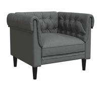 vidaXL Sillón Chesterfield de Tela Gris Oscuro