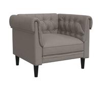 Vidaxl sillón chesterfield de tela gris taupé
