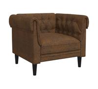 Vidaxl sillón chesterfield de tela marrón