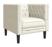 vidaXL Sillón Chesterfield de Terciopelo Blanco Crema, sillón Chesterfield, sillón, sofá Individual, sillones Chesterfield, sillones, sofás