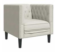 vidaXL Sillón Chesterfield de Terciopelo Blanco Crema, sillón Chesterfield, sillón, sofá Individual, sillones Chesterfield, sillones, sofás