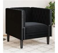 vidaxl Sillón Chesterfield de terciopelo negro