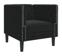 vidaXL Sillón Chesterfield de Terciopelo Negro, sillón Chesterfield, sillón, sofá Individual, sillones Chesterfield, sillones, sofás