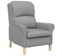 vidaXL Sillón Moderno Gris Claro Tela de poliéster, Madera Mediano