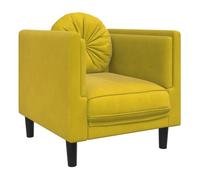 Vidaxl sillón con cojín terciopelo amarillo