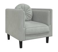 vidaXL Sillón con cojín Tapizado con respaldo y reposabrazos Relax Terciopelo gris claro