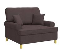 vidaXL Sillón con Cojines Marrón Oscuro Tela
